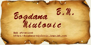 Bogdana Miulović vizit kartica